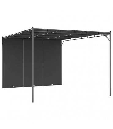vidaXL Garden Gazebo with Side Curtain 4x3x2.25 m Anthracite — Size: 4 x 3 x 2.25 m