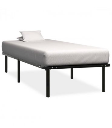 vidaXL Bed Frame | Black | Metal | Single | Durable | Bed Frame | Rectangular — Size: 90 x 200 cm — V0671936918
