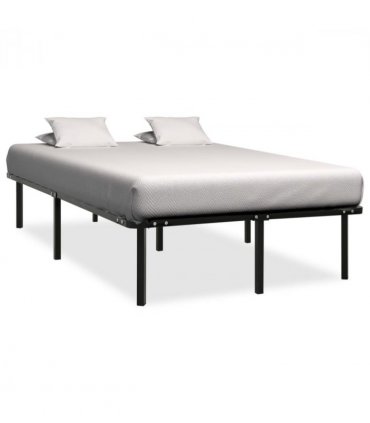 vidaXL Bed Frame without Mattress Black Metal 140x200 cm — Size: 140 x 200 cm