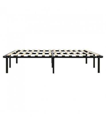 vidaXL Bed Frame without Mattress Black Metal 140x200 cm — Size: 140 x 200 cm