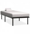 vidaXL Bed Frame | Black | Metal, poplar wood | 100 x 200 cm | Durable