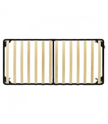 vidaXL Bed Frame | Black | Metal, poplar wood | 100 x 200 cm | Durable