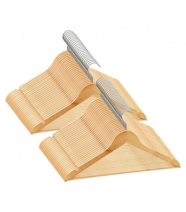 vidaXL 50 pcs Clothes Hanger Set Non-slip Hardwood — Colour: brown