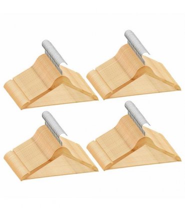 vidaXL 100 pcs Clothes Hanger Set Non-slip Hardwood — Colour: brown