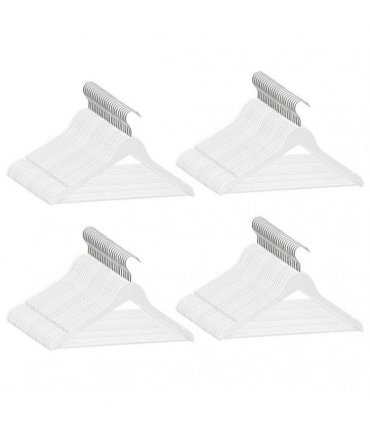 vidaXL 100 pcs Clothes Hanger Set Non-slip White Hardwood