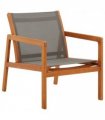 vidaXL Garden Chair | Grey, Natural | Solid eucalyptus wood, Textilene — Model: without footrest