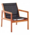 vidaXL Garden Chair | Black | Solid eucalyptus wood and Textilene | Garden Chair — Model: without footrest