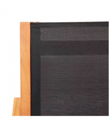 vidaXL Garden Chair | Black | Solid eucalyptus wood and Textilene | Garden Chair — Model: without footrest
