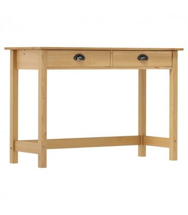 vidaXL Console Table Hill with 2 Drawers 110x45x74 cm Solid Pine Wood — Colour: brown