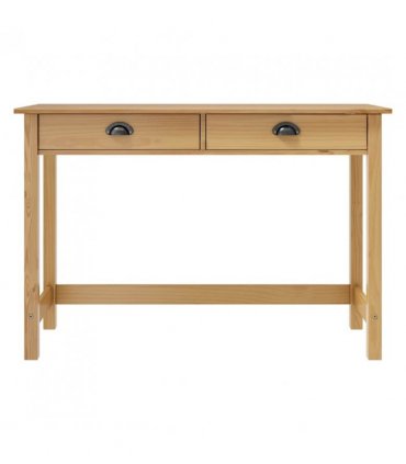 vidaXL Console Table Hill with 2 Drawers 110x45x74 cm Solid Pine Wood — Colour: brown