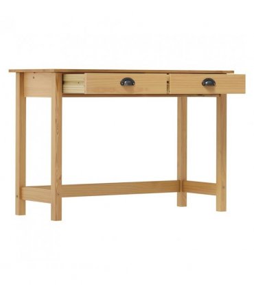 vidaXL Console Table Hill with 2 Drawers 110x45x74 cm Solid Pine Wood — Colour: brown