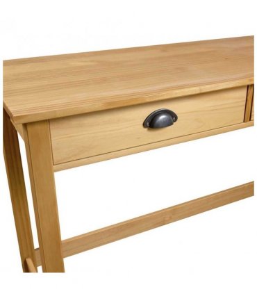 vidaXL Console Table Hill with 2 Drawers 110x45x74 cm Solid Pine Wood — Colour: brown
