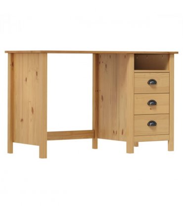 vidaXL Desk Hill with 3 Drawers 120x50x74 cm Solid Pine Wood — Colour: brown, Size: 120 x 50 x 74 cm