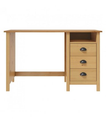 vidaXL Desk Hill with 3 Drawers 120x50x74 cm Solid Pine Wood — Colour: brown, Size: 120 x 50 x 74 cm