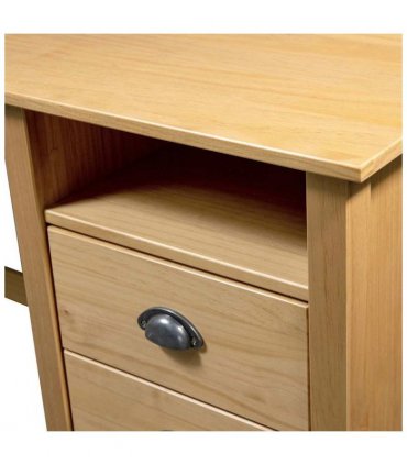 vidaXL Desk Hill with 3 Drawers 120x50x74 cm Solid Pine Wood — Colour: brown, Size: 120 x 50 x 74 cm