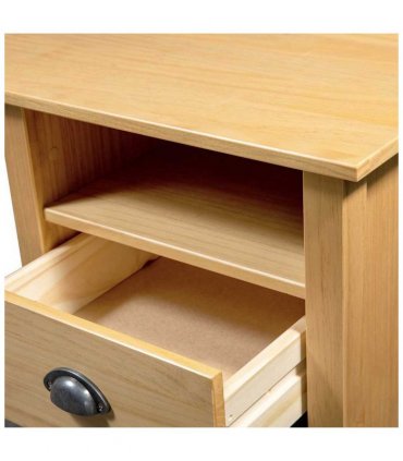 vidaXL Desk Hill with 3 Drawers 120x50x74 cm Solid Pine Wood — Colour: brown, Size: 120 x 50 x 74 cm