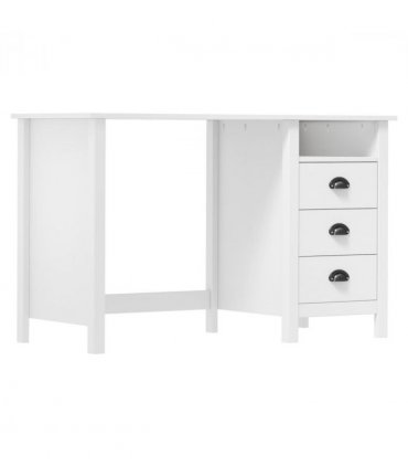 vidaXL Desk Hill with 3 Drawers 120x50x74 cm Solid Pine Wood — Colour: white, Size: 120 x 50 x 74 cm