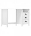vidaXL Desk Hill with 3 Drawers 120x50x74 cm Solid Pine Wood — Colour: white, Size: 120 x 50 x 74 cm