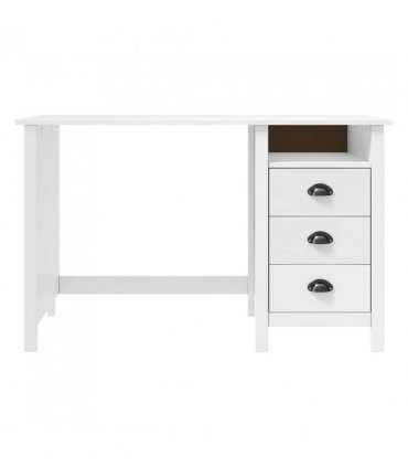 vidaXL Desk Hill with 3 Drawers 120x50x74 cm Solid Pine Wood — Colour: white, Size: 120 x 50 x 74 cm
