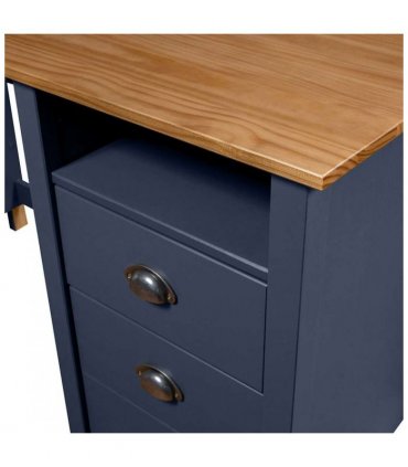 vidaXL Desk Hill with 3 Drawers Grey 120x50x74 cm Solid Pine Wood — Size: 120 x 50 x 74 cm