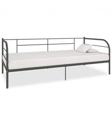 284674 vidaXL DayBed Frame without Mattress Grey Metal 90x200 cm