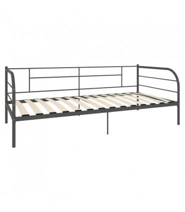 284674 vidaXL DayBed Frame without Mattress Grey Metal 90x200 cm
