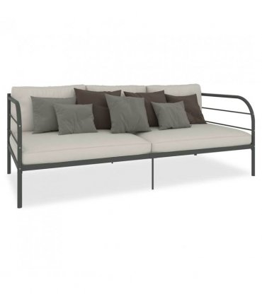 284674 vidaXL DayBed Frame without Mattress Grey Metal 90x200 cm