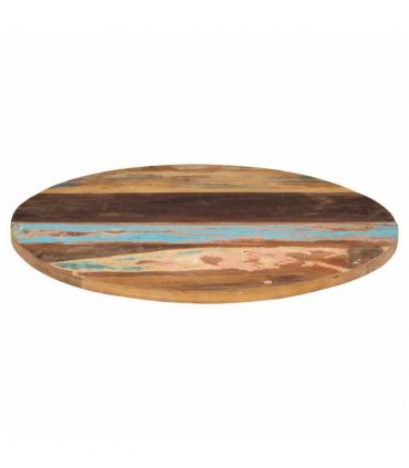 vidaXL Table Top | Multicolour | Solid reclaimed wood | 80 cm Diameter | Durable — Size: 80 cm 25-27 mm