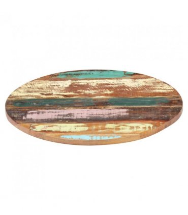 vidaXL Table Top | Multicolour | Solid reclaimed wood | 40 cm diameter — Size: 40 cm 25-27 mm