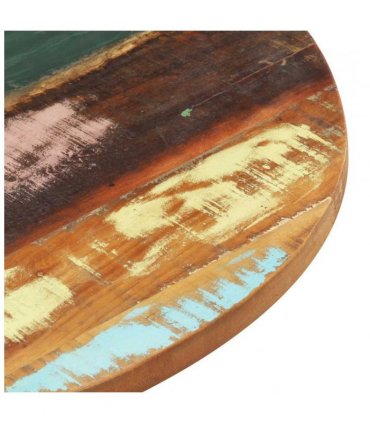 vidaXL Table Top | Multicolour | Solid reclaimed wood | 40 cm diameter — Size: 40 cm 25-27 mm