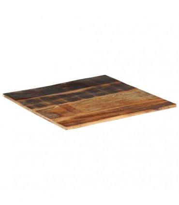 vidaXL Table Top | Mixed Wood Colours | Solid Tropical Reclaimed Wood | 70x70 cm — Size: 70 x 70 cm 15-16 mm