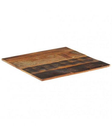 vidaXL Table Top | Mixed Wood Colours | Solid Tropical Reclaimed Wood | 70x70 cm — Size: 70 x 70 cm 15-16 mm