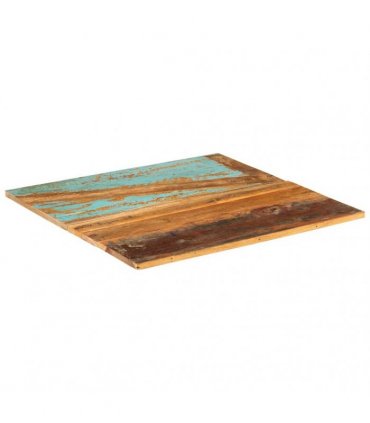 vidaXL Table Top | Mixed Wood Colours | Solid Tropical Reclaimed Wood | 70x70 cm — Size: 70 x 70 cm 15-16 mm