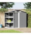 vidaXL Garden Shed with Rack Grey 205x130x183 cm Iron