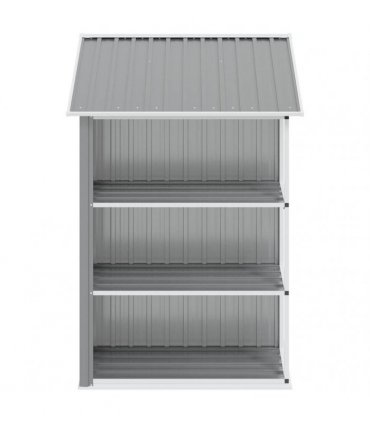 vidaXL Garden Shed with Rack Grey 205x130x183 cm Iron