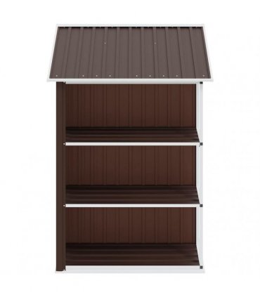 vidaXL Garden Shed with Rack Brown 205x130x183 cm Iron