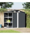 vidaXL Garden Shed with Rack Anthracite 205x130x183 cm Iron