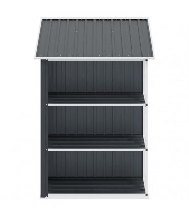 vidaXL Garden Shed with Rack Anthracite 205x130x183 cm Iron