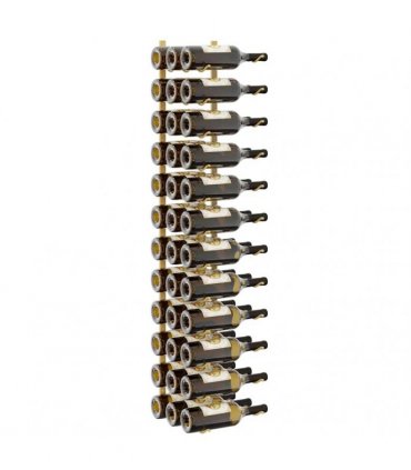 vidaXL Wall Mounted Wine Rack for 36 Bottles 2 pcs Gold Iron