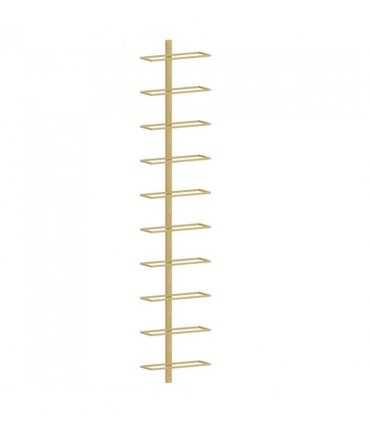 vidaXL Wall-mounted Wine Rack for 10 Bottles 2 pcs Gold Metal