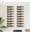 vidaXL Wall-mounted Wine Rack for 9 Bottles 2 pcs Gold Iron