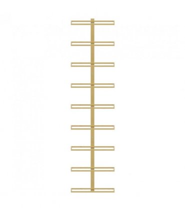 vidaXL Wall-mounted Wine Rack for 9 Bottles 2 pcs Gold Iron