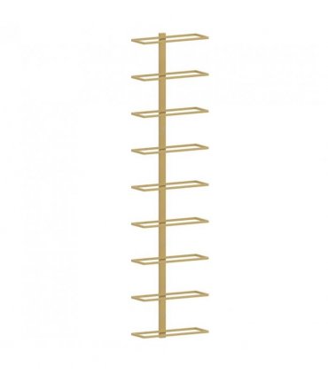 vidaXL Wall-mounted Wine Rack for 9 Bottles 2 pcs Gold Iron