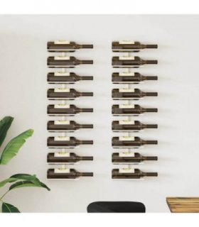 vidaXL Wall-mounted Wine Rack for 9 Bottles 2 pcs White Iron
