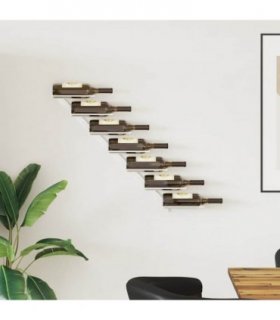 vidaXL Wall-mounted Wine Rack for 7 Bottles White Metal