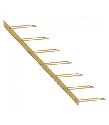 vidaXL Wall-mounted Wine Rack for 7 Bottles Gold Metal