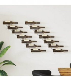 vidaXL Wall-mounted Wine Rack for 7 Bottles 2 pcs White Metal