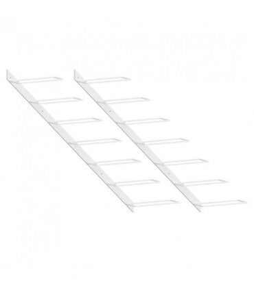 vidaXL Wall-mounted Wine Rack for 7 Bottles 2 pcs White Metal