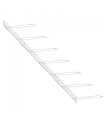 vidaXL Wall-mounted Wine Rack for 7 Bottles 2 pcs White Metal