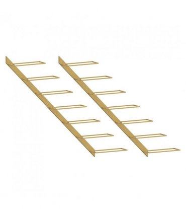 vidaXL Wall-mounted Wine Rack for 7 Bottles 2 pcs Gold Metal